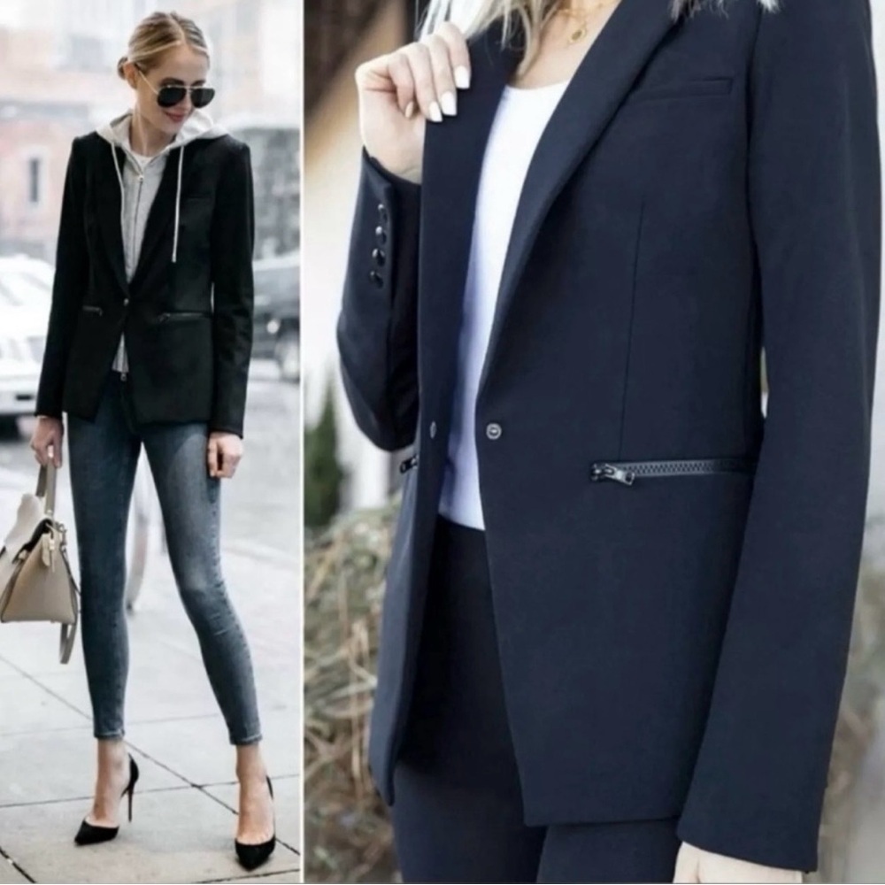 Veronica Beard Iconic Scuba Dickey Blazer Black Jacket Size 0